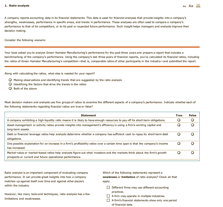 Limitations of ratio analysis financial statements