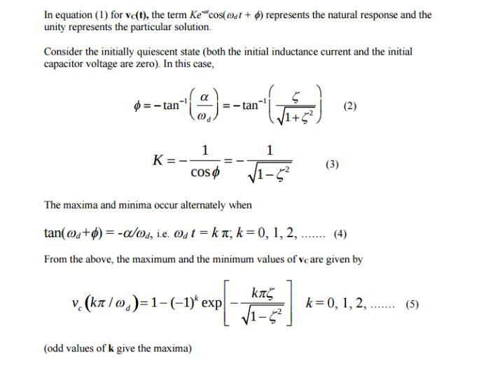 Solved 1) Derive Equation 1 in Section 2 for the underdamped | Chegg.com