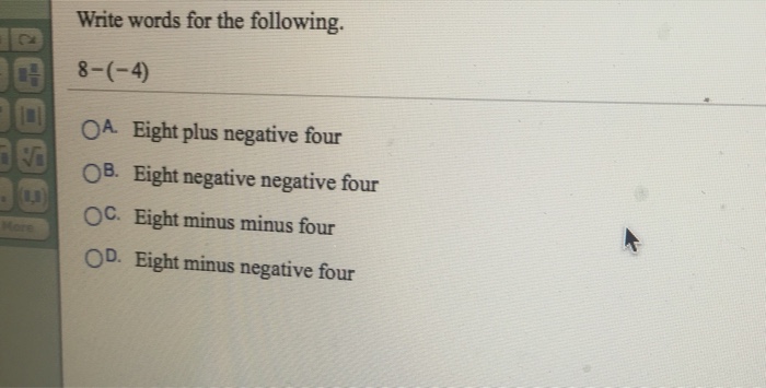 4 plus negative 8