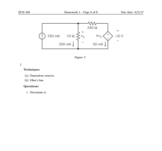 Solved Techniques (a) Dependent Sources. (b) Ohms Law | Chegg.com