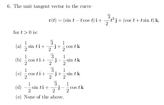 Unit Tangent Vector Calculator