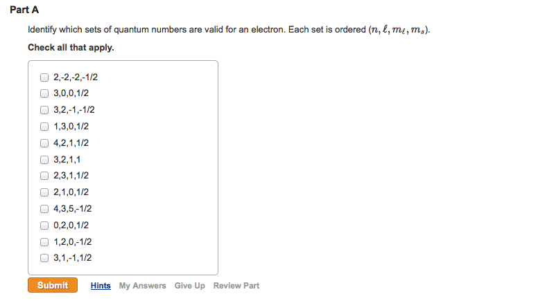 Solved Every electron in an atom is described by a unique | Chegg.com
