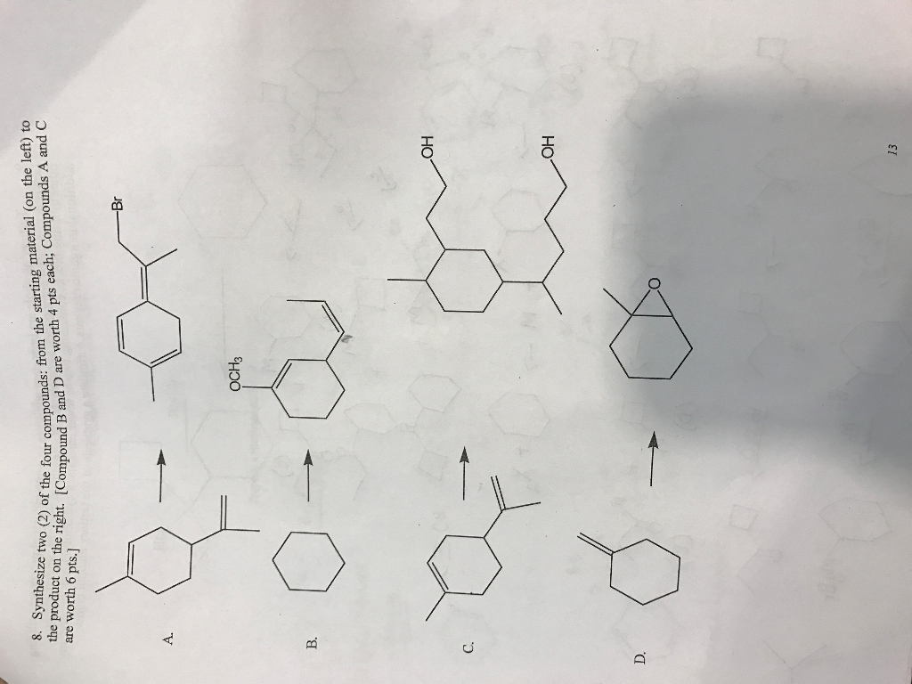 Solved Synthesize two (2) of the four compounds: from the | Chegg.com