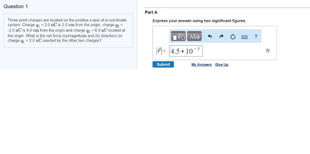 Solved Three point charges are located on the positive | Chegg.com