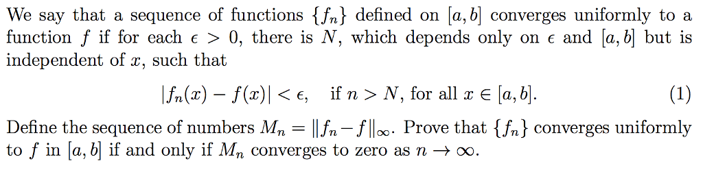 Solved We say that a sequence of functions {in) defined on | Chegg.com