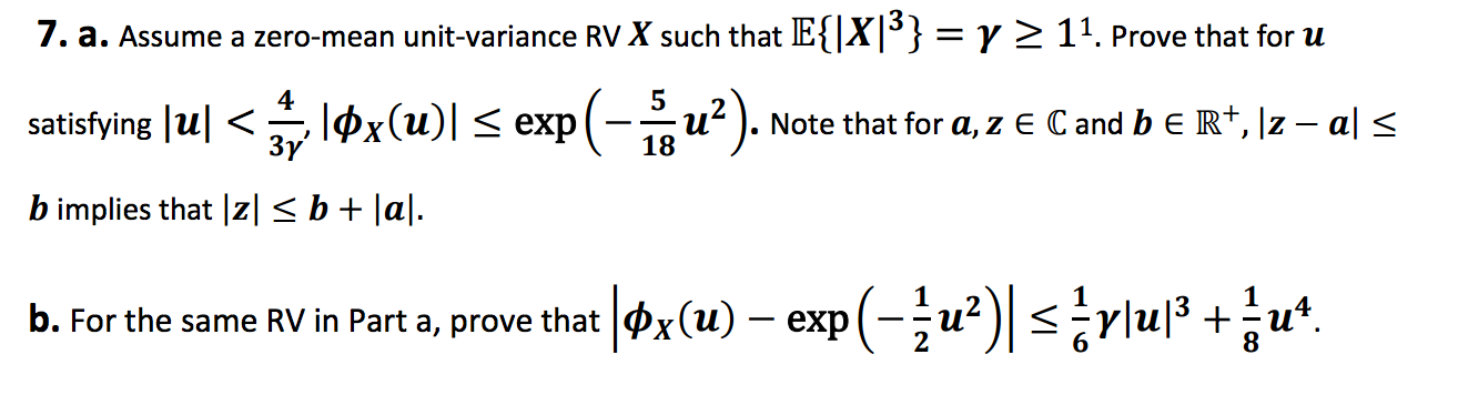 Assume a zero-mean unit-variance RVX such that | Chegg.com