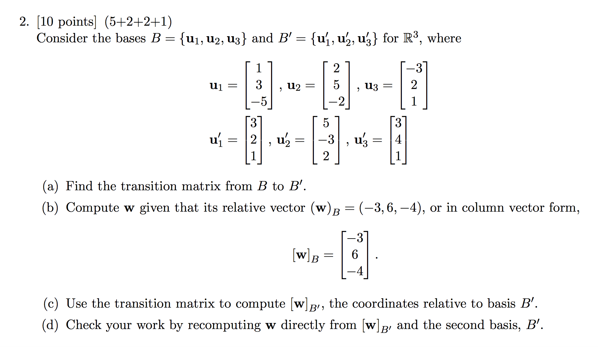 Consider The Bases B U1 U2 U3 And B U1 6838