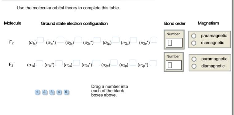 Solved Use the molecular orbital theory to complete this | Chegg.com