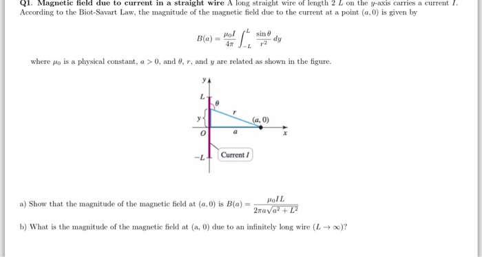 Solved Magnetic field clue to current in a straight wire A | Chegg.com