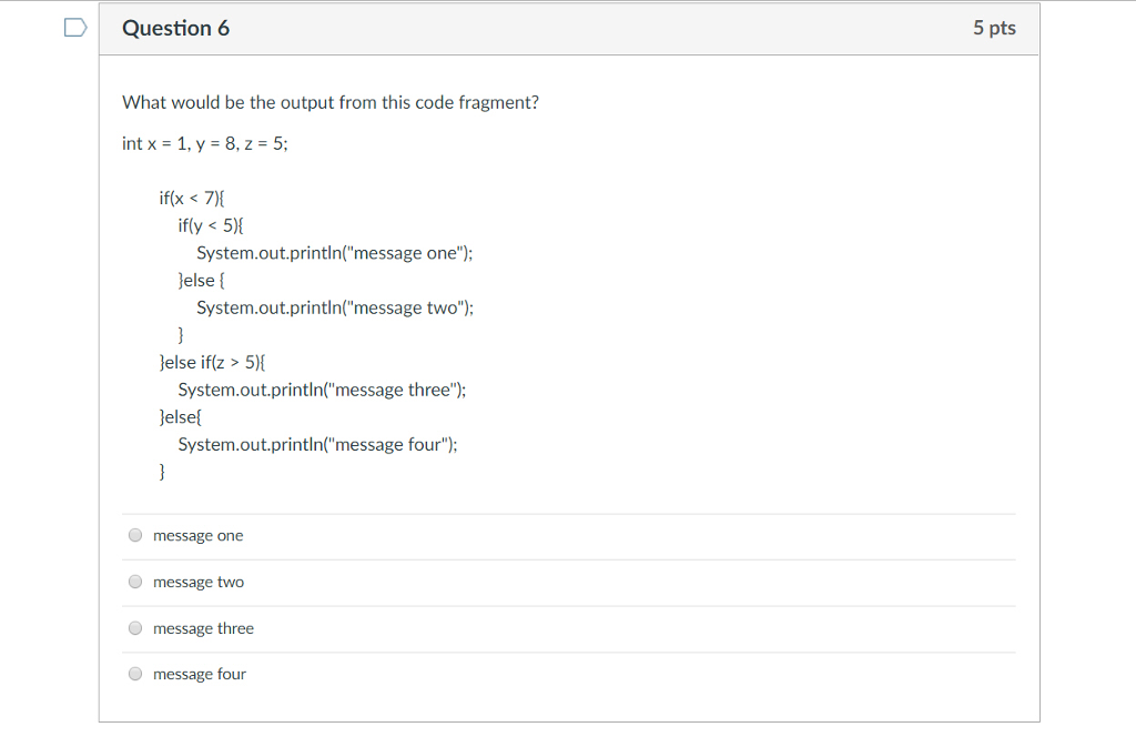 Solved D Question 4 5 pts Which of the following lines will | Chegg.com