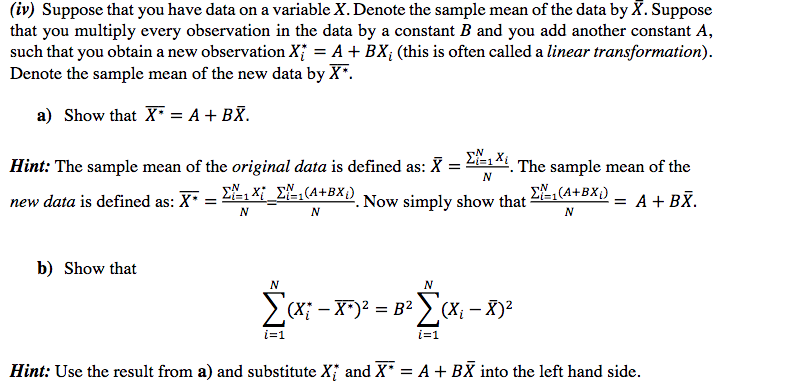 Solved (iv) Suppose that you have data on a variable X. | Chegg.com