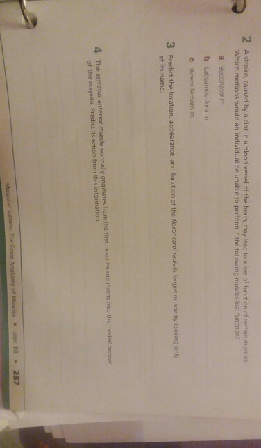 Solved 2 A stroke, caused by a clot in a blood vessel of the | Chegg.com