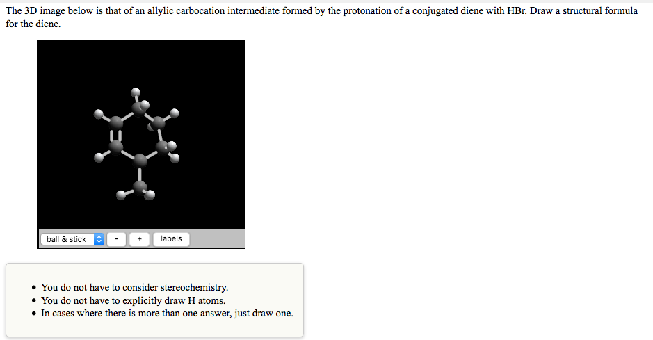 Solved The 3D image below is that of an allylic carbocation | Chegg.com