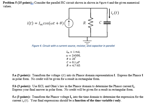 Solved Consider the parallel RC circuit shown in shown in | Chegg.com