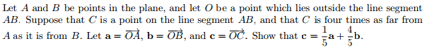 Solved Let A And B Be Points In The Plane, And Let O Be A | Chegg.com