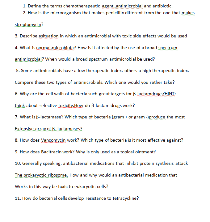 Solved Define the terms chemotherapeutic agent,