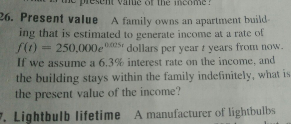 Solved e present value of the income 26. Present value A | Chegg.com