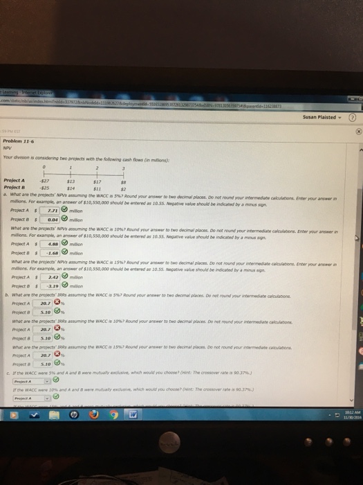 Solved What Are The Project s NPVs Assuming The WACC Is 5 Chegg