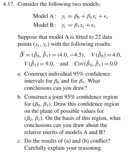 Solved Consider the following two models: Model A: y_i = | Chegg.com