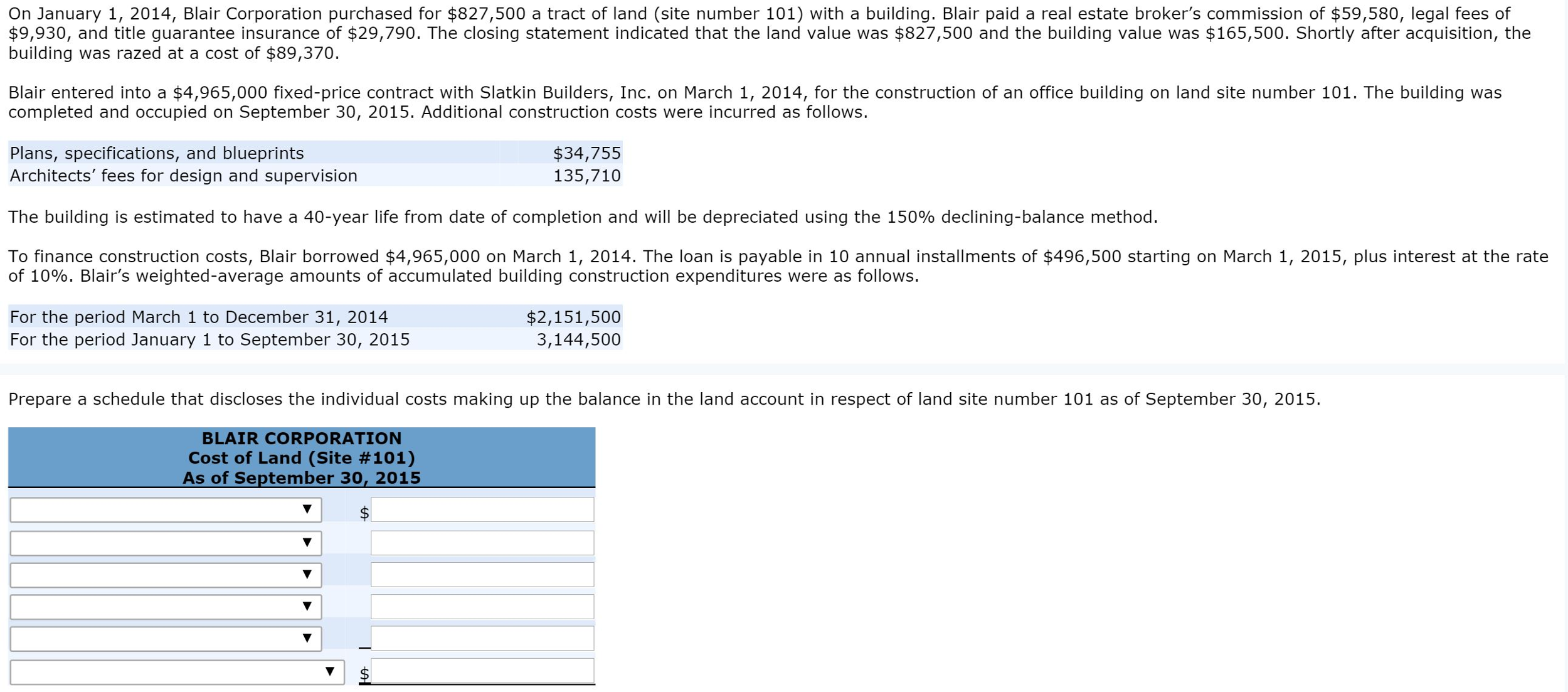 Solved On January 1, 2014, Blair Corporation Purchased For 