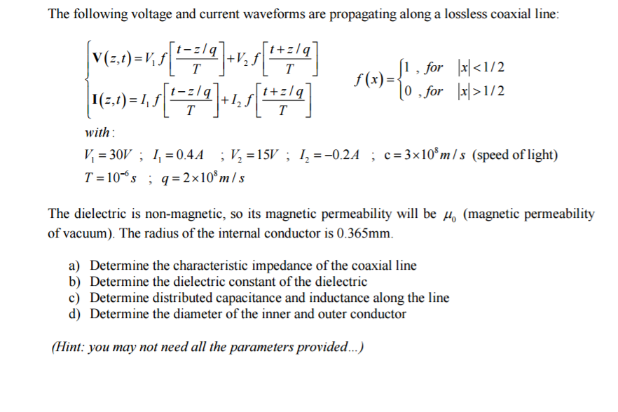 Solved The following voltage and current waveforms are | Chegg.com