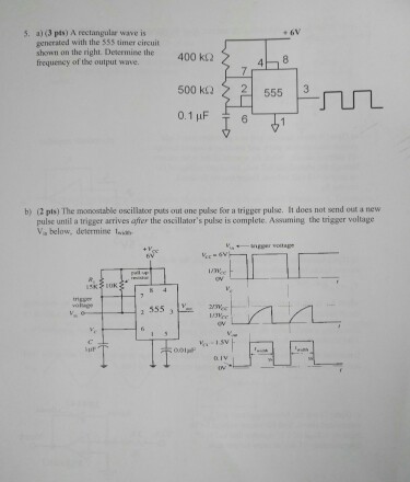 Solved A rectangular wave is generated with the 555 timer | Chegg.com