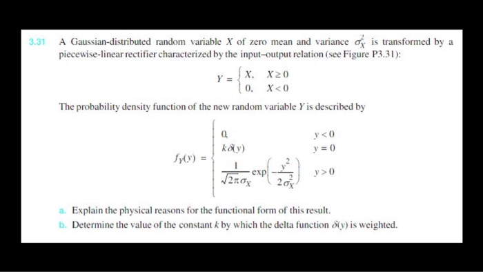 A Gaussian-distributed random variable X of zero mean | Chegg.com