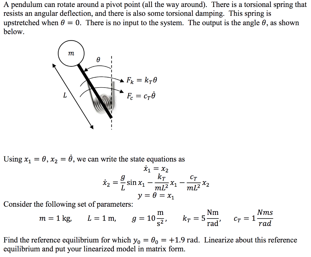 Solved A pendulum can rotate around a pivot point (all the | Chegg.com