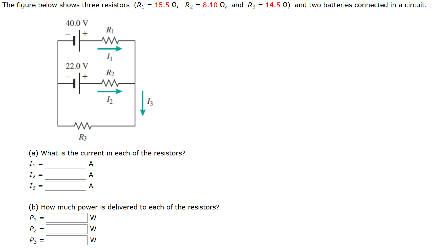 Solved The Figure Below Shows Three Resistors And Two | Chegg.com