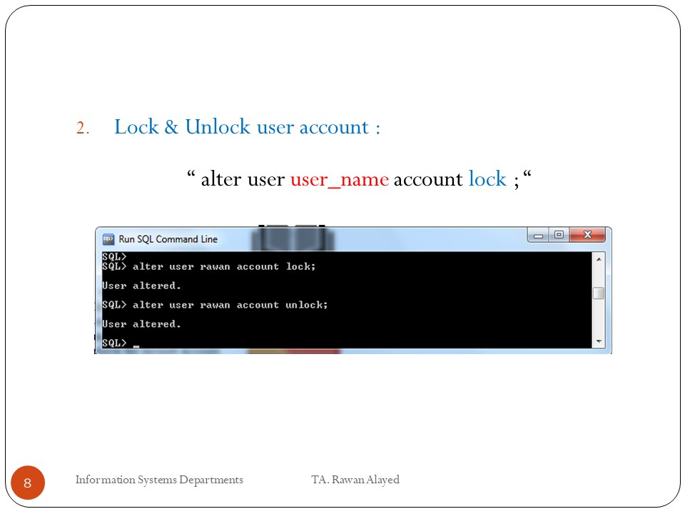 Create User Use the CREATE USER statement to create | Chegg.com