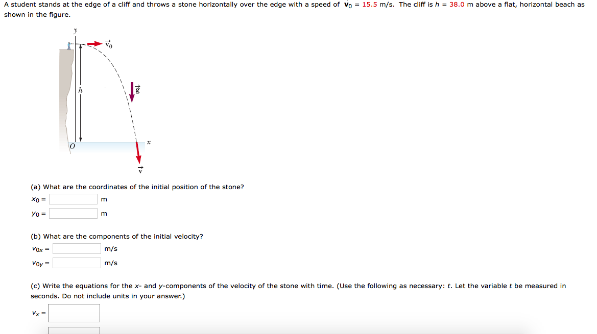 Solved A student stands at the edge of a cliff and throws a