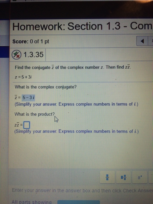 the conjugate of complex number z is reflection of z in the