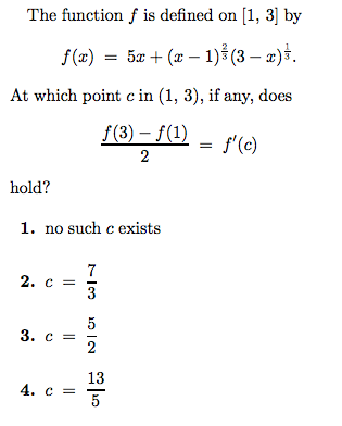 Solved The function f is defined on [1, 3] by f(x) = 5a; + | Chegg.com