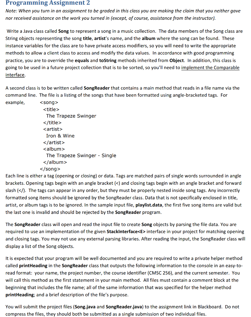 Programming Assignment 3 Note: When you turn in an | Chegg.com