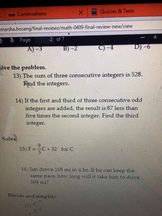 How To Find Three Consecutive Odd Integers