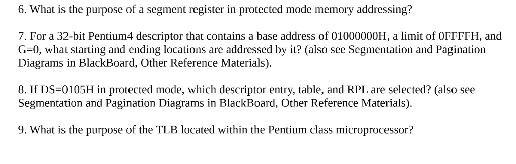 6 What Is The Purpose Of A Segment Register In Chegg