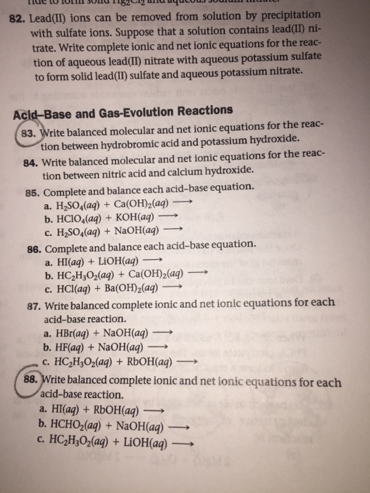 Solved Lead(II) ions can be removed from solution by | Chegg.com