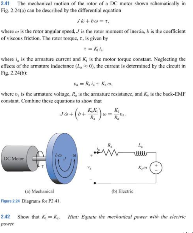 Solved 2.41 The mechanical motion of the rotor of a DC motor