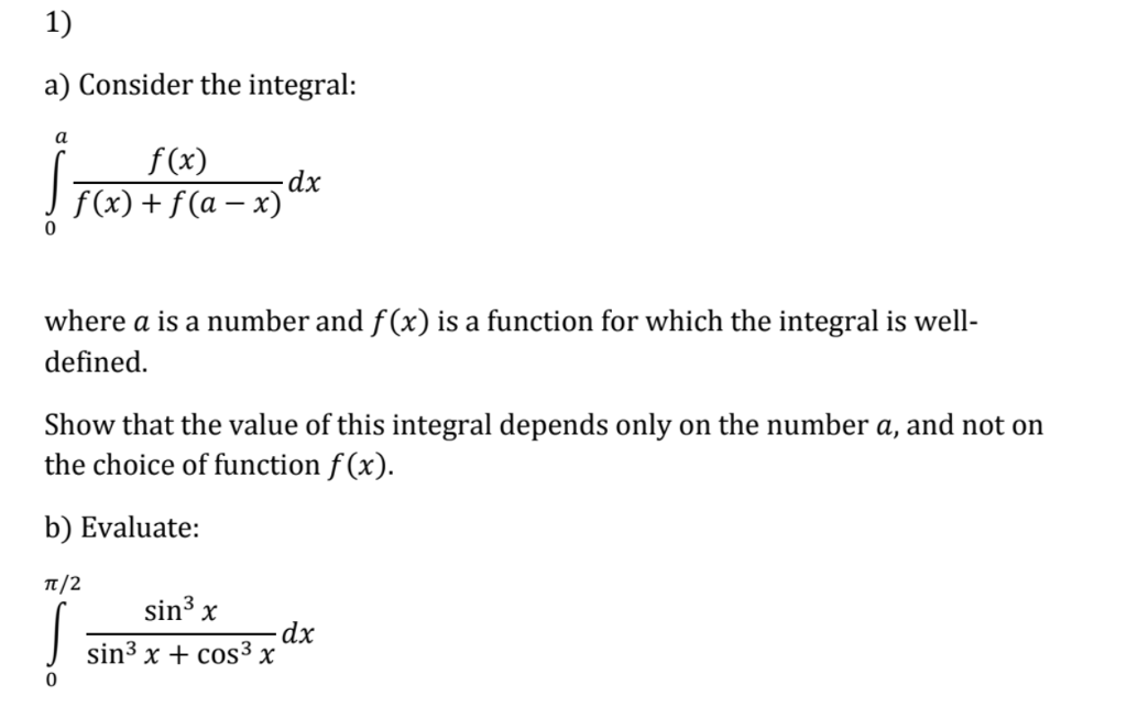 solved-1-a-consider-the-integral-ff-x-dx-f-x-f-a-x-chegg