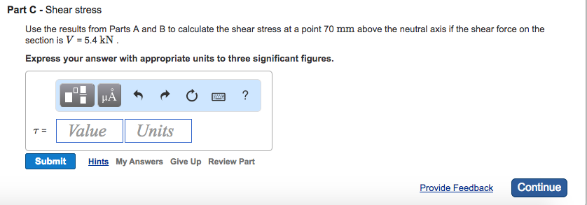 Solved Item 16 Learning Goal: To calculate the shear stress | Chegg.com
