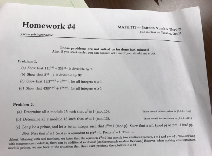 Solved Show that 111^333 + 333^111 is divisible by 7. Show