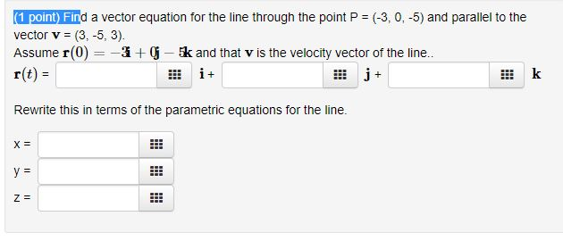 Solved Find a vector equation for the line through the point | Chegg.com