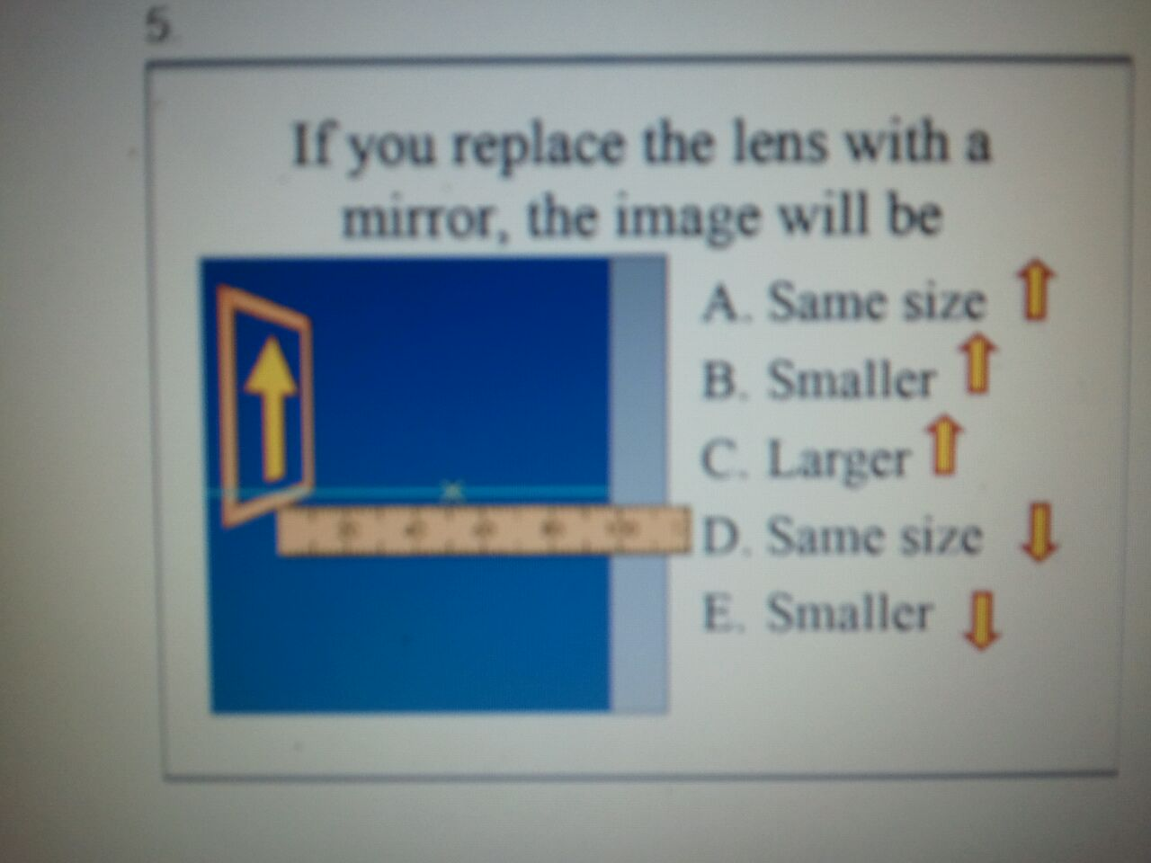 Solved If you replace the lens with a mirror, the image will
