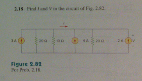 Solved Find I and V in the circuit of Fig. 2.82. | Chegg.com