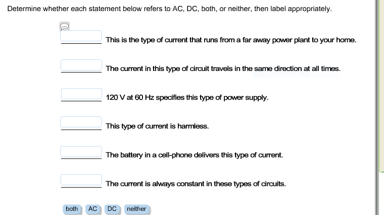 Solved Determine whether each statement below refers to AC, | Chegg.com