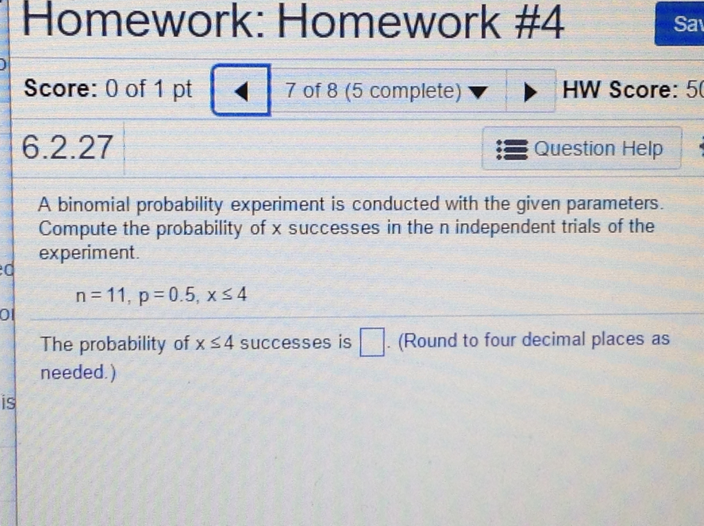 binomial probability experiment is conducted with