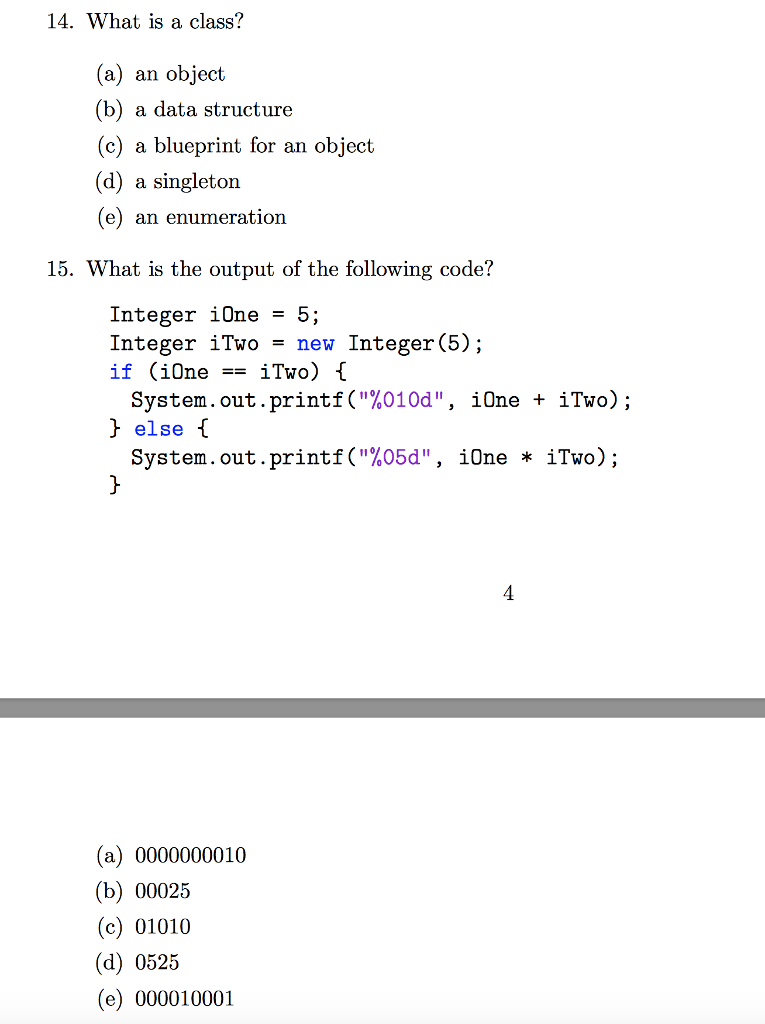 Solved What Is A Class? (a) An Object (b) A Data Structure | Chegg.com