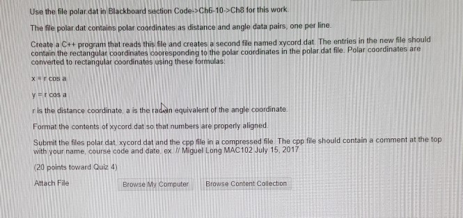Solved Use the file polar dat in Blackboard secion Code- | Chegg.com