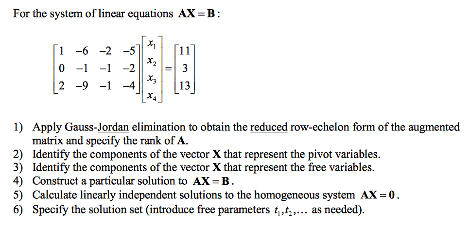 Solved For the system of linear equations AX-B: o -1 1 -23 2 | Chegg.com