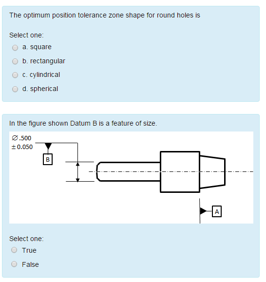 Solved The optimum position tolerance zone shape for round | Chegg.com